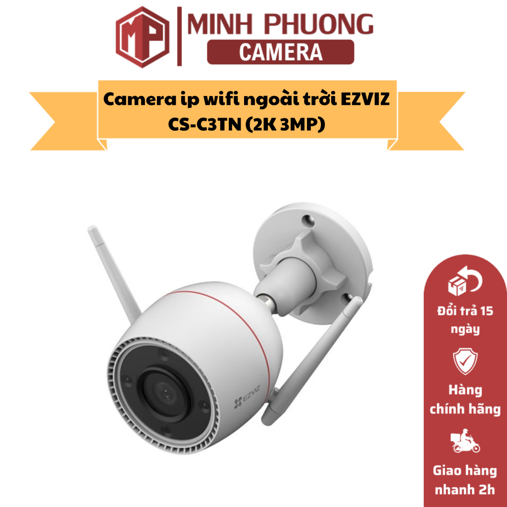 Camera ip wifi ngoài trời EZVIZ CS-C3TN (2K 3MP), Bảo hành hãng 24 tháng