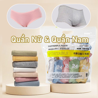 [Có Sẵn]Nam Nữ Set 5 Quần Lót VẢI Tinh Khiết Dùng Một Lần Cho Lady Man Nam Nữ Cotton Vô trùng