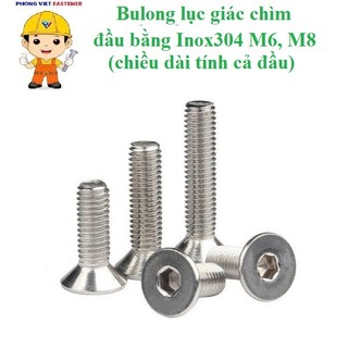   INOX304  M6 M8 bulong lục giác chìm đầu bằng inox304 M6-M8 