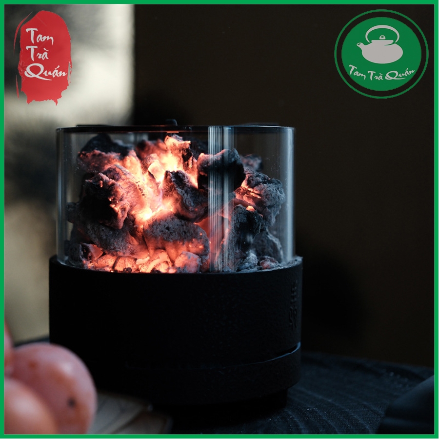 Bếp đun ấm trà bằng gang thân thủy tinh