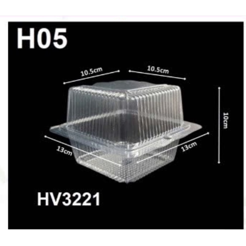 Hộp nhựa vuông nắp gập H05 ( set 100 cái )