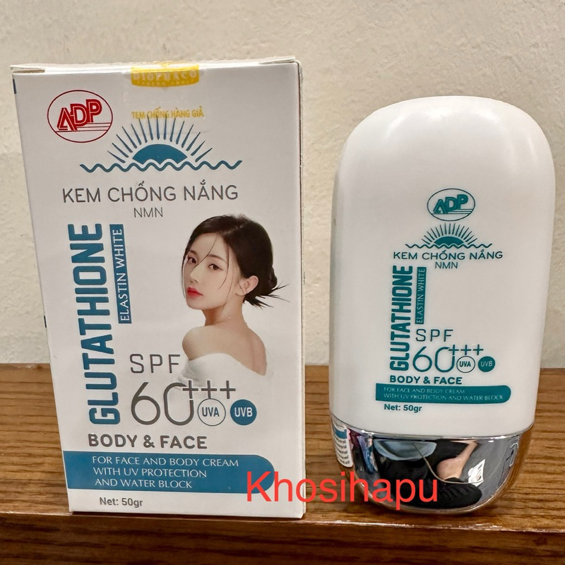 Kem chống nắng NMN Glutathione Elastin White chống lại các tác hại với da giúp trắng khỏe giảm nám, dưỡng ẩm, trắng da