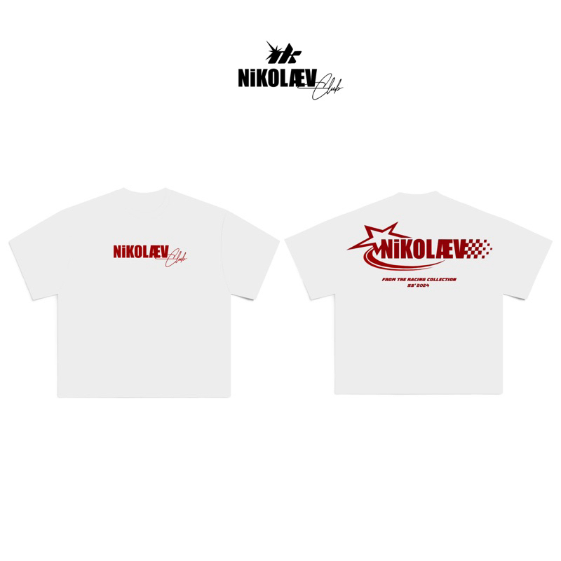 Áo Thun Boxy NIKOLAEV 250GSM “RACING LOGO” TShirt – Local Brand – Cotton 250GSM – Unisex