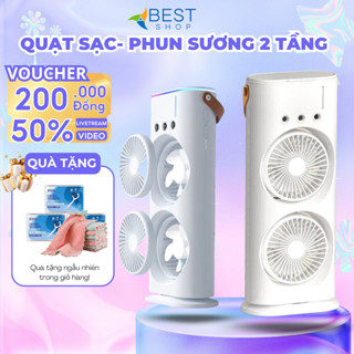 Quạt Điều Hoà 2 Tầng Làm Mát Không Khí - Quạt hơi nước để bàn,quạt tích điện văn phòng siêu mát