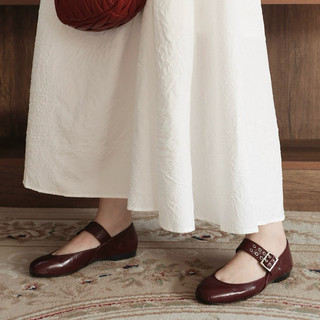  25 STUDIO  Form bé tăng size  Giày búp bê bệt mũi tròn phối quai ngang Buckle Ballet Flats 