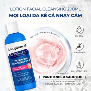 Toner Compliment No Problem Dưỡng Ẩm - Nước Hoa Hồng Lotion Cho Da Dầu Mụn 200ml