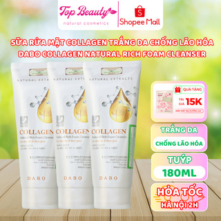  Sữa rửa mặt trắng da cấp ẩm chống lão hóa Collagen - DABO Collagen Natural Rich Foam Cleanser 180ml 