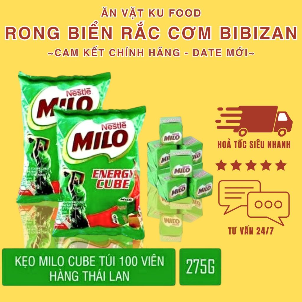 Kẹo Milo Cube Nestle Chính Hãng Thái Lan, Kẹo Viên Nén Milo Cube, Kẹo Milo Energy Cube Cacao Sữa