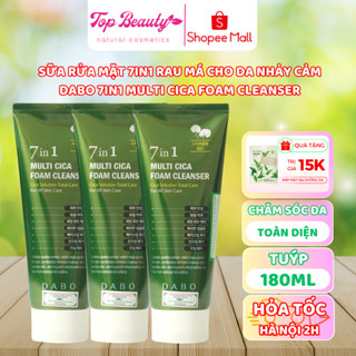 Sữa rửa mặt trắng da cấp ẩm 7in1 công thức rau má dịu nhẹ - DABO 7in1 Multi CICA Foam Cleanser 180ml 