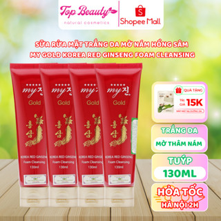 Sữa rửa mặt trắng da cấp ẩm chống lão hóa hồng sâm - My Gold Korea RedGinseng Foam Cleanser 130ml