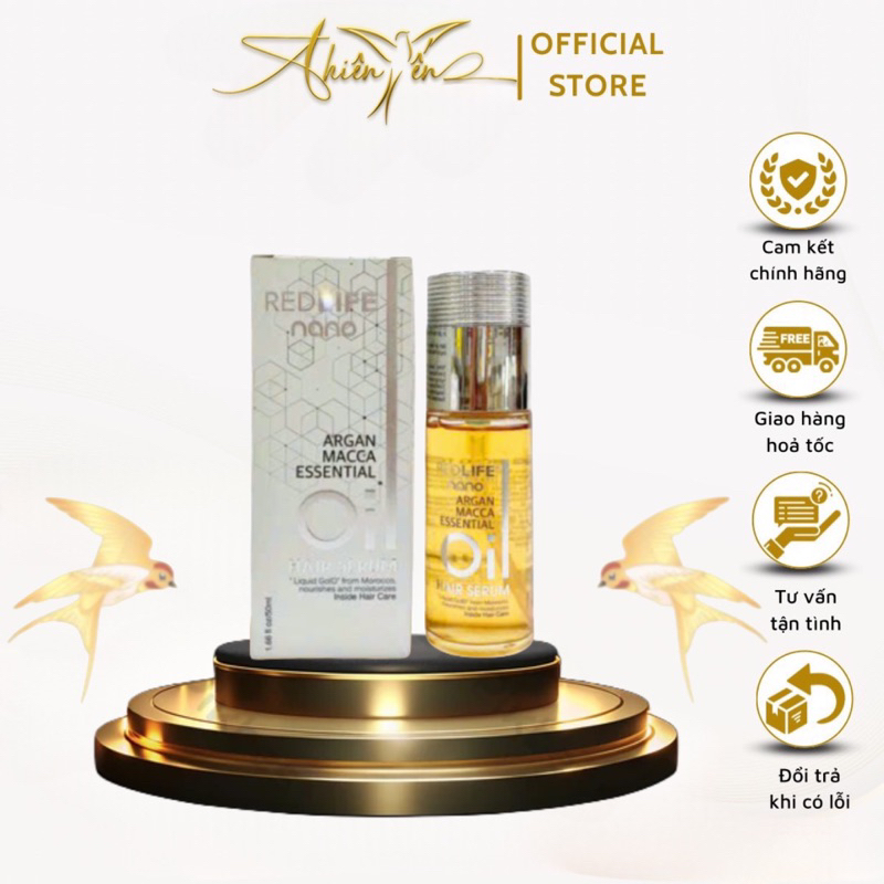 Serum Dưỡng Bóng Tóc Tinh Dầu Redlife Phục Hồi Nuôi Dưỡng Tóc Bóng Mượt REDLIFE Nano 50ml - Phụ Liệu