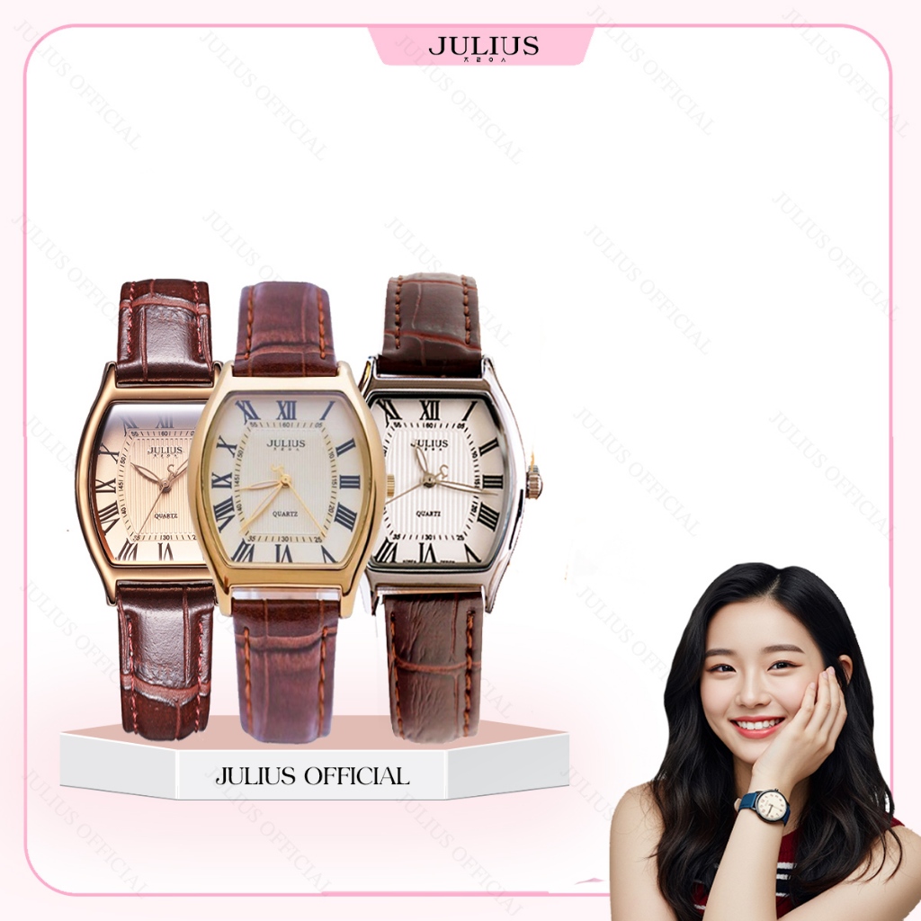 Julius Official | Đồng hồ nữ Julius JA-703 dây da size 14