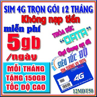 SIM 4G Mobifone 1 Năm - 12MDT50 | 6MDT150 | 12MDT150 | MDT350  - Data Khủng - Xài Cả Năm