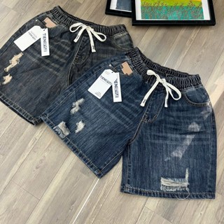  TIENSTYLE -  Quần Jean Ngố Nữ Mạc Da Lưng Chun Phom Đùi Lửng Ống Đứng Rách Nhuyễn 3 Màu Quần jean nữ Bigsize 