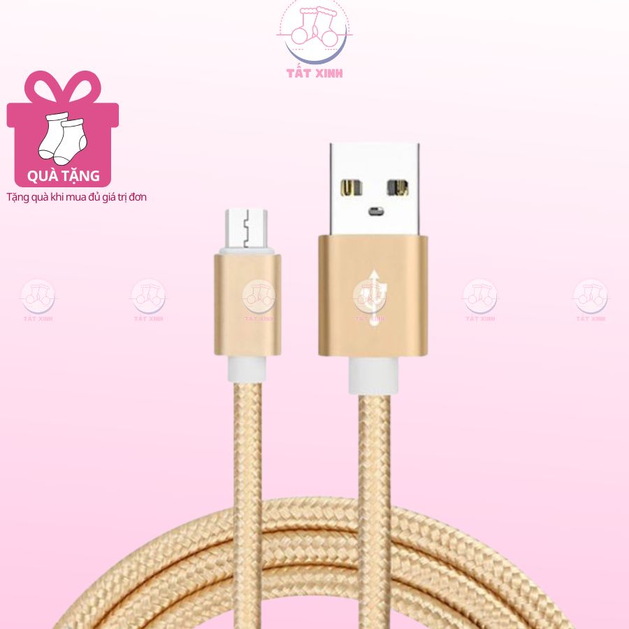 2.5m Dây sạc, cáp sạc Micro USB dây dài 2.5m bọc dù, Android