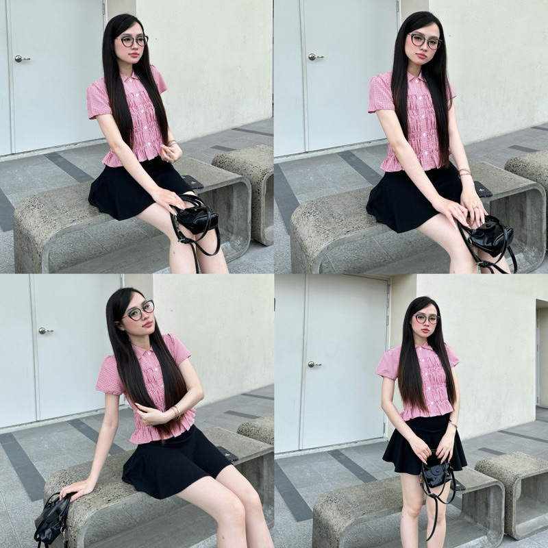 LAYLIE TOP - Áo Sơ Mi DEROSE Chi Tiết Smocking Nhún Vải Cotton Mềm Mát