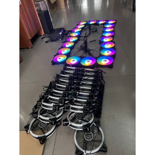 Fan Led 12v độ Dùng Cho Xe Điện, Case máy Tính - Fan Led RGB 2 màu đen, trắng Cắm nguồn trực tiếp - Hàng chính hãng