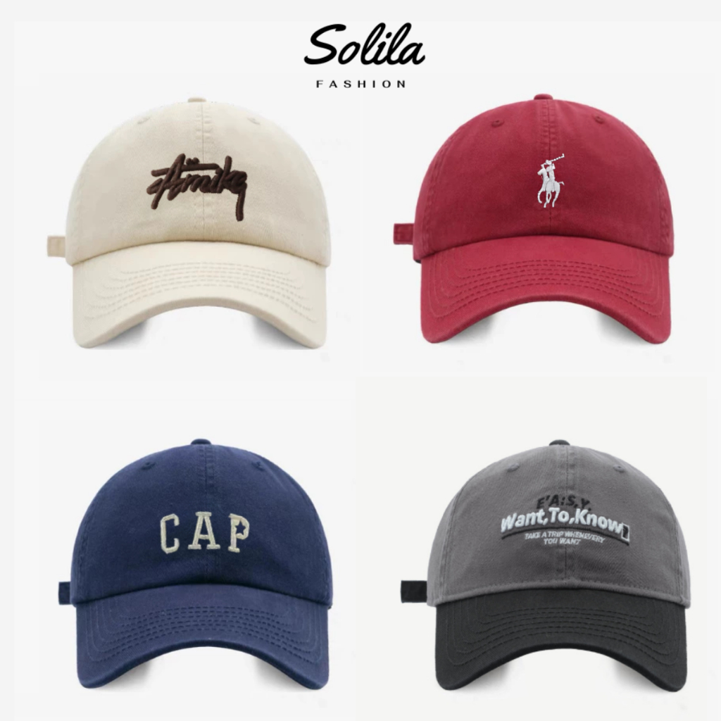 Mũ lưỡi trai chất liệu vải kaki cap cấp, form cứng thời trang, nón lưỡi trai nam nữ đi biển siêu xinh