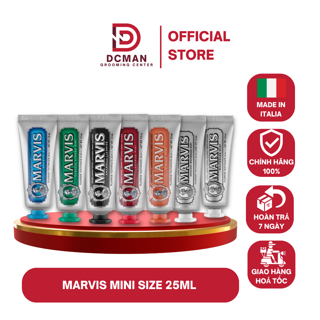 [MINI SIZE 25ML] Kem Đánh Răng Ý Marvis Classic Giúp Hỗ Trợ Trắng Răng, Loại Bỏ Mảng Bám,Sach Răng