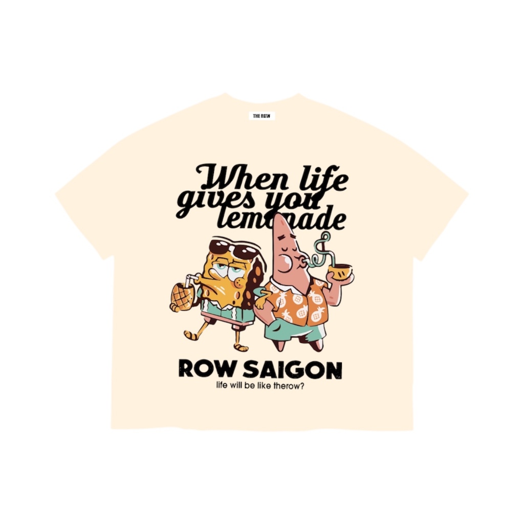Áo Thun Big Boxy Local Brand THEROW Tay Ngắn Cotton "Patrick & Spongebob " Hoạt Hình Bọt Biển Unisex Nam Nữ Hot Trend | BigBuy360 - bigbuy360.vn