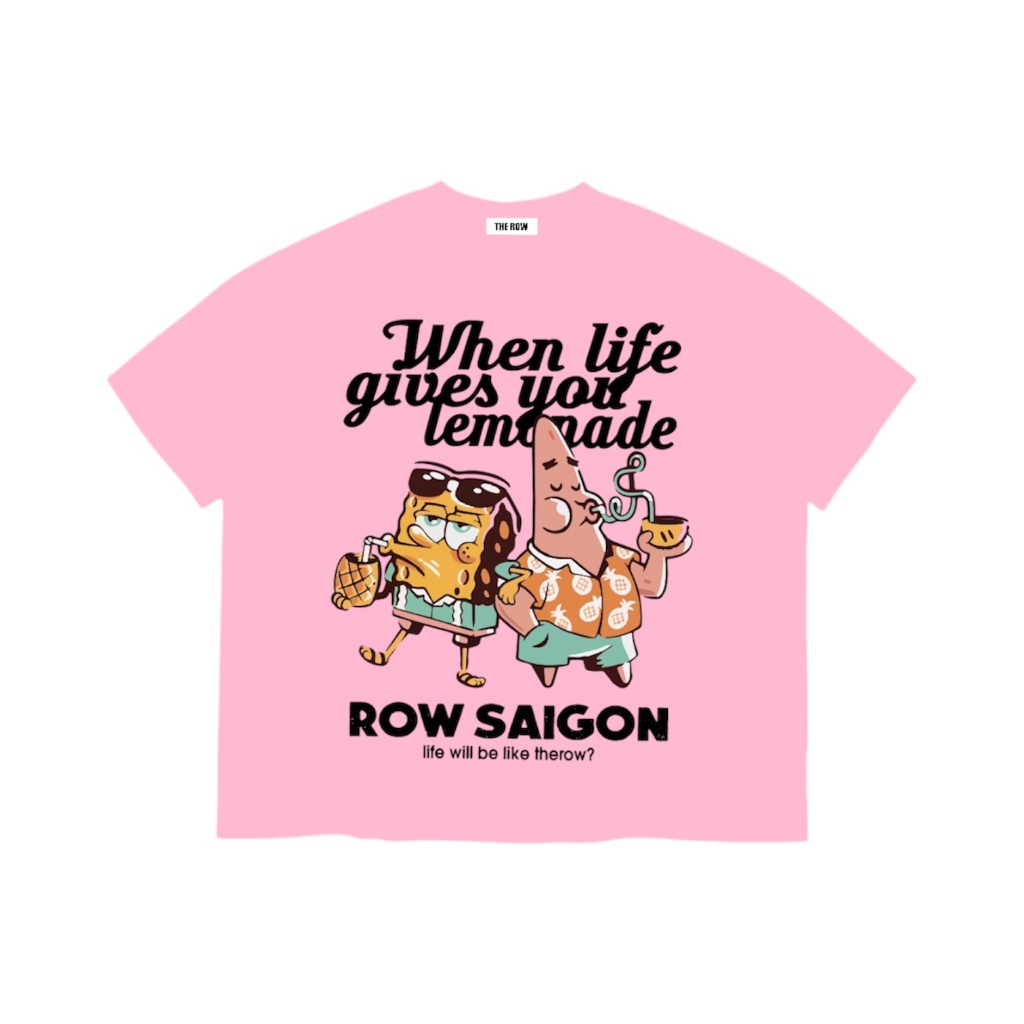 Áo Thun Big Boxy Local Brand THEROW Tay Ngắn Cotton "Patrick & Spongebob " Hoạt Hình Bọt Biển Unisex Nam Nữ Hot Trend | BigBuy360 - bigbuy360.vn