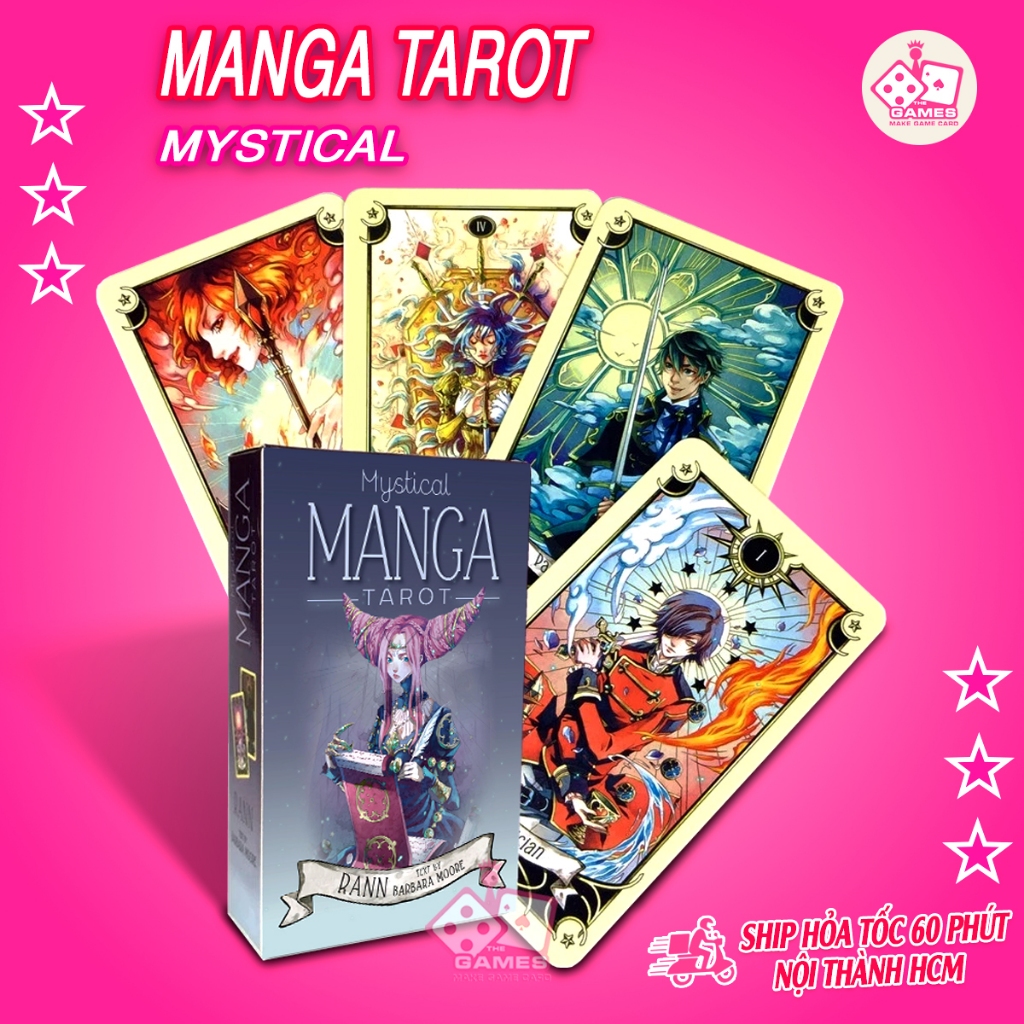 Bài Tarot Mystical Manga Bộ bói bài tarot 78 lá size tiêu chuẩn bản tiếng anh hướng dẫn tiếng việt