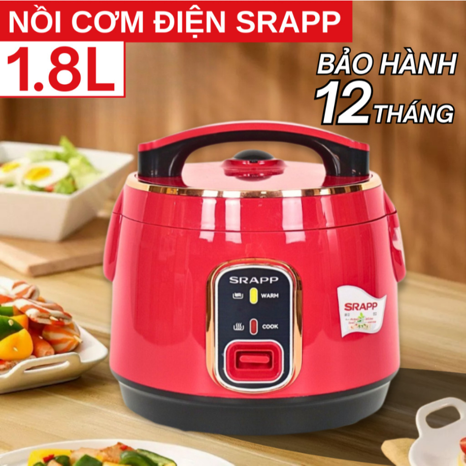 Nồi cơm điện SRAPP dung tích 1.2L-1.8L, nồi cơm thế hệ mới thiết kế sang trọng, chống dính cực tốt
