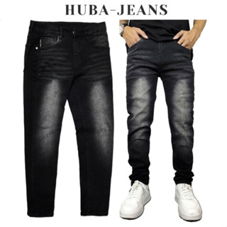 Quần jeans Nam đen wash cao cấp HUBA-JEANS Menswear Pants Denim form slimfit tôn dáng