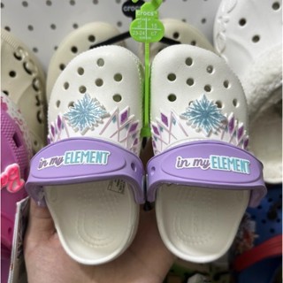 Dép sục Crocs trẻ em họa tiết ELSA, giày sục Crocs Elsa cho bé gái bông tuyết size C7-J3 tặng Jibbitz