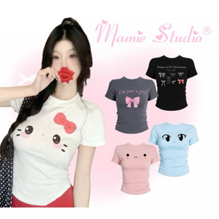 Áo thun in hình MaMie form ôm body cho nữ, baby tee đủ màu chất cotton co giãn thoải mái.
