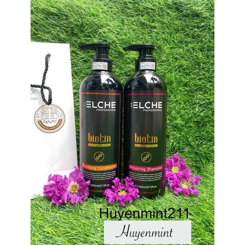Dầu Gội - Dầu Xả tóc ELCHE Biotin Hàng công ty