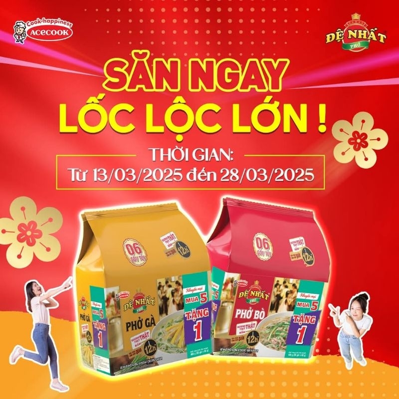 Phở Bò/ Gà Đệ Nhất Acecook 68g