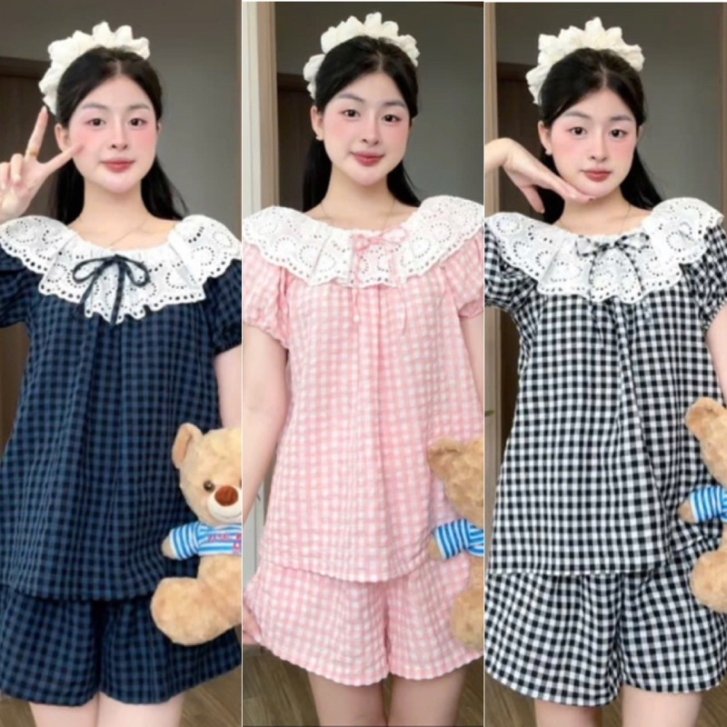 Set Bộ Ngủ Nữ , Set Bộ Cổ Bèo QD10