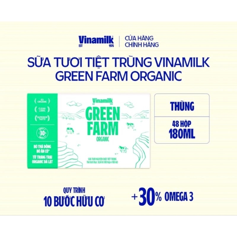 Sữa Hữu Cơ Vinamilk Organic 180ml – 1thùng