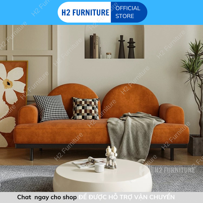 [FREESHIP HÀ NỘI] Ghế Văng Sofa Nỉ tai thỏ H2 Furniture Dành Cho 3 tới 5 Người Ngồi
