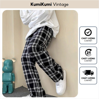 Quần kẻ caro ống suông rộng Nam nữ -HÀNG MAY KỸ-CHẤT ĐẸP- Quần dài karo mặc nhà unisex hottrend 2025