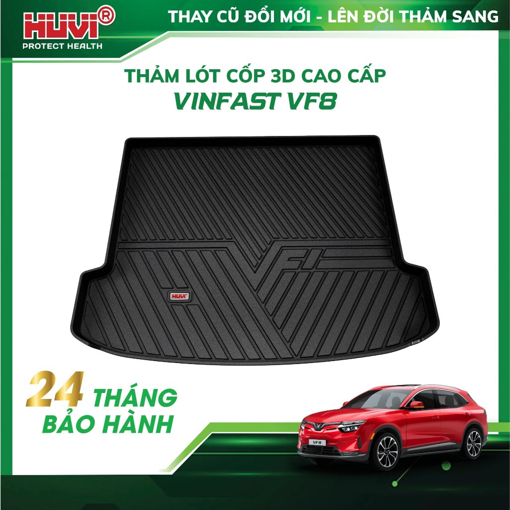 Thảm lót cốp xe ô tô VINFAST VF8 2024+ nhựa TPE nguyên sinh thương hiệu HUVI chính hãng