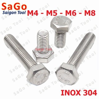 Bulong lục giác ngoài INOX 304 M4 M5 M6 M8 10Con, Ốc lục giác inox