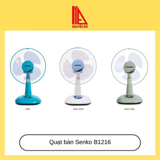 Quạt bàn Senko B1216, 3 cấp độ gió, công suất 40w, quạt chạy êm ( giao màu ngẫu nhiên)-thiết kế nhỏ gọn, Đèn Nguyễn Đô