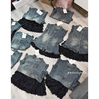 Áo sơ mi nữ denim tay bèo