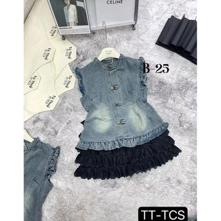 Áo sơ mi nữ denim tay bèo