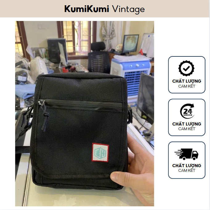 Túi đeo chéo Kumikumi  nam nữ vải poly cao cấp chống nước 3 ngăn phong cách Hàn Quốc-T1