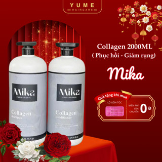  Dầu gội xả MIKA Collagen 2000ML Sạch Gàu Ngừa Gãy Rụng Giảm Rụng Tóc & Phục Hồi Hư Tổn 
