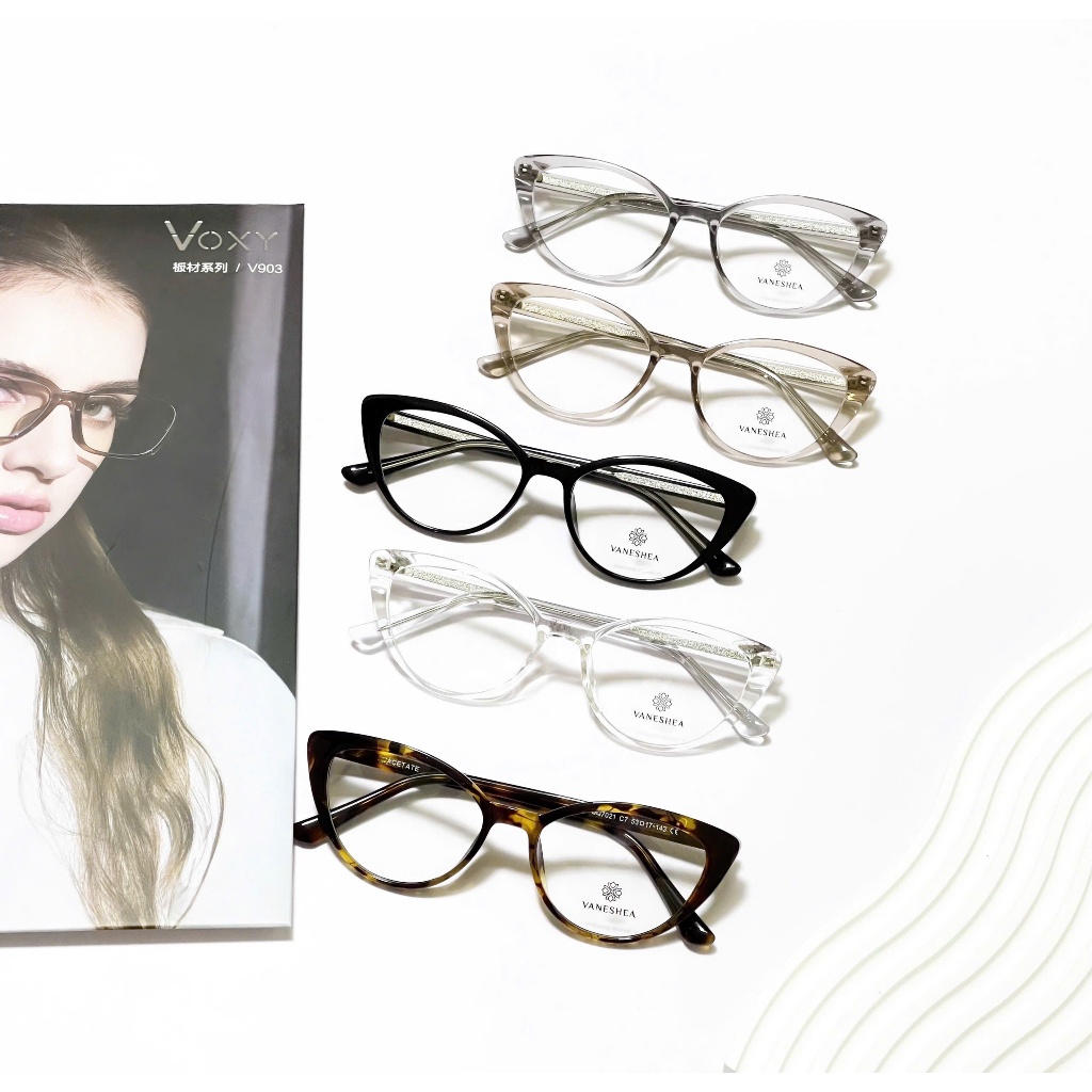 Gọng kính cận cateyes nhựa acetate cao cấp QQ7021