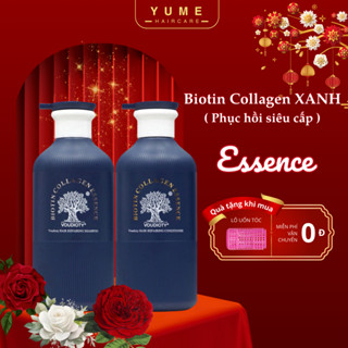 Cặp Dầu Gội Xả Biotin Collagen XANH Essence X3 dưỡng chất bóng mượt, kích mọc tóc 500ML