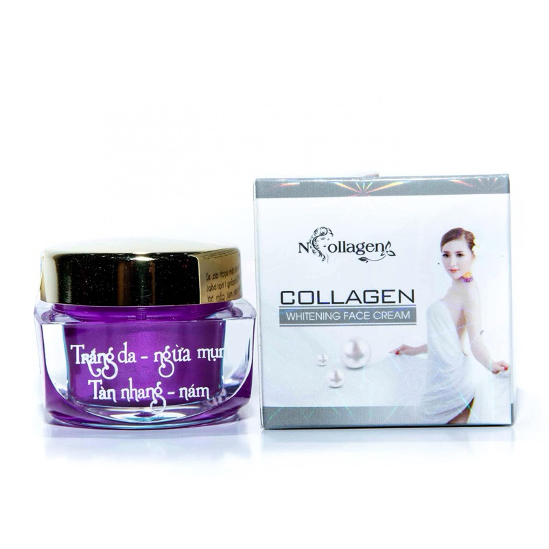  Kem face trắng da giảm mụn mờ thâm nám màu tím N Collagen 10gam 