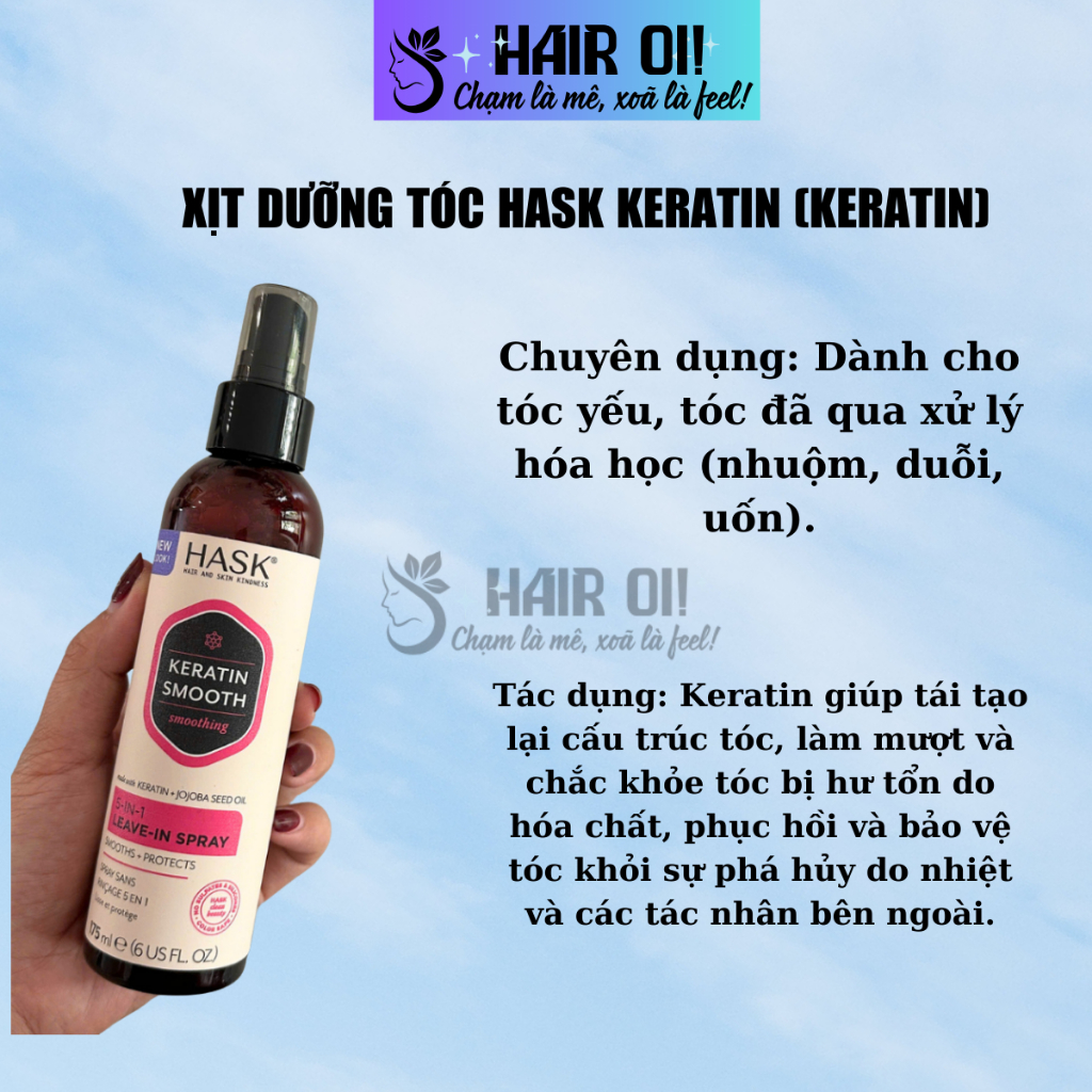 HASK Xịt Dưỡng Tóc 5-in-1 Leave in Spray 175ml - Nuôi Dưỡng, Phục Hồi Tóc Hư Tổn & Tóc Xoăn | BigBuy360 - bigbuy360.vn