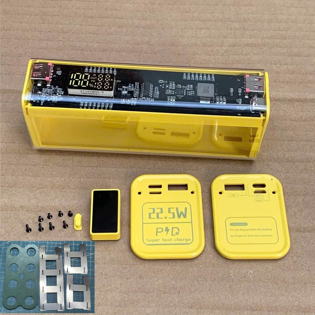 (HCM) Vỏ mạch Box sạc dự phòng  sạc nhanh 22.5W trong suốt 8 sell 18650 và 7sell 18650