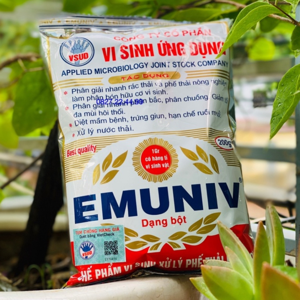 Chế phẩm ủ phân và rác thải EMUNIV 200 gram