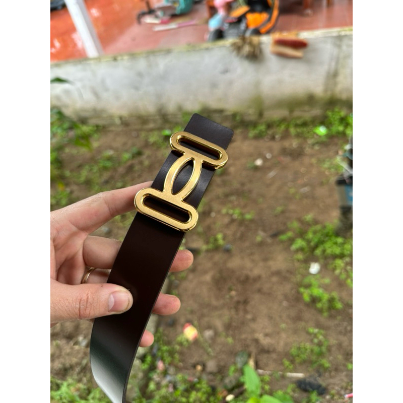 Dây lưng da bò 1 lớp màu nâu socola, bản 34mm